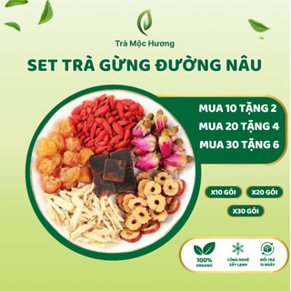  Trà Gừng Đường Nâu Thảo Mộc  Hộp 30  Giảm Đau Bụng Kinh Làm Ấm Dịu Bụng Bổ Máu -Trà Mộc Hương 