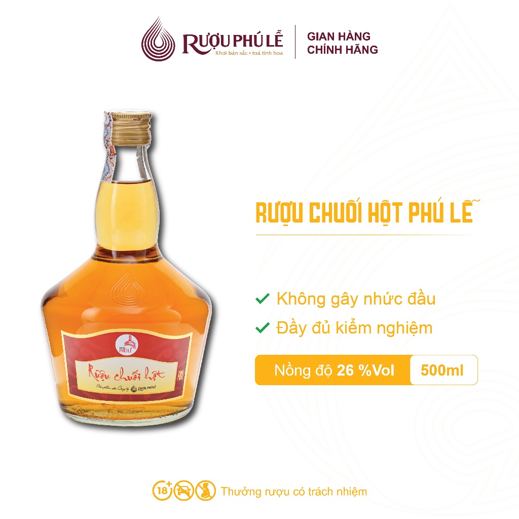 Rượu Chuối Hột Phú Lễ 26 độ 500ml