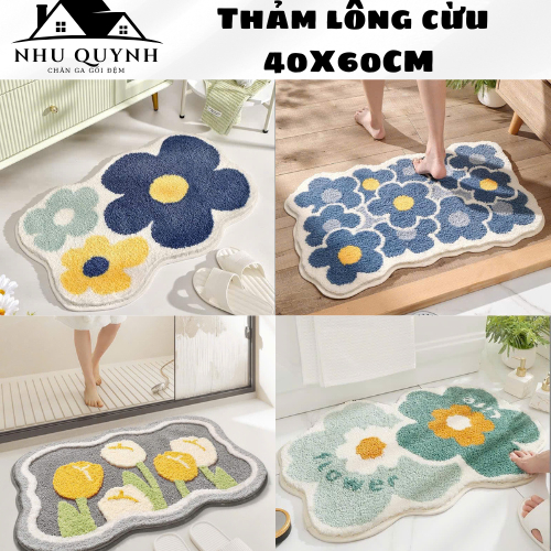 Thảm lau chân trải sàn , thảm lau chân 3d họa tiết hình thú , thảm bếp thảm lông chống trượt , Thấm 