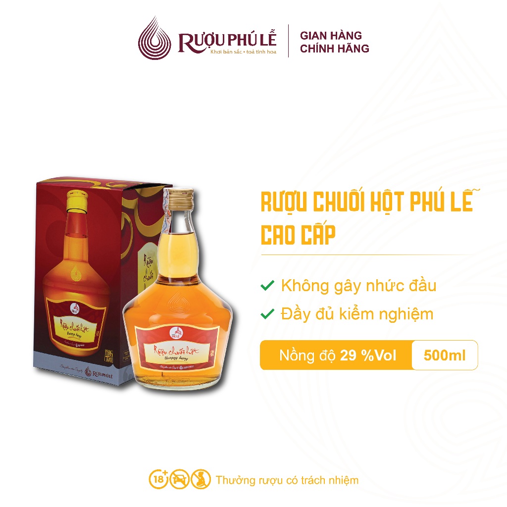 Rượu Chuối Hột Phú Lễ 29 độ 500ml
