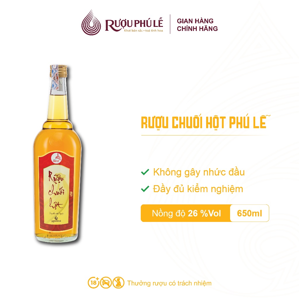 Rượu Chuối Hột Phú Lễ 26 độ 650ml