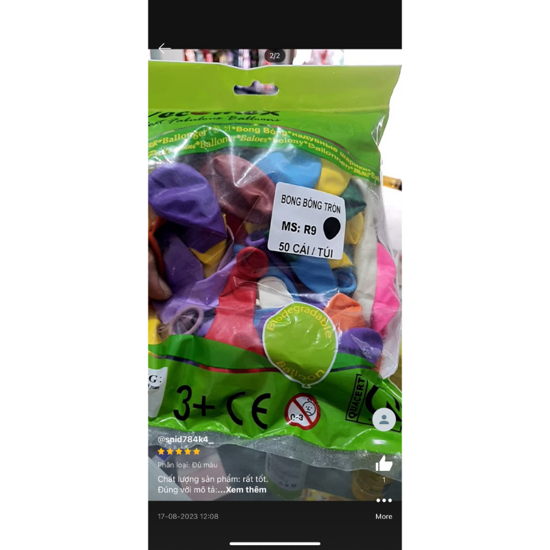 BỊCH 50 BONG BÓNG TRÒN 40LY