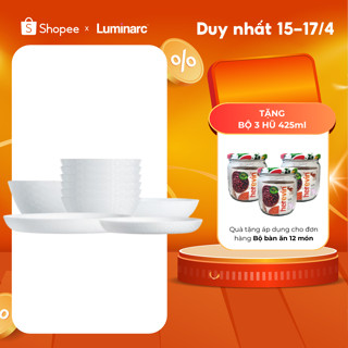 Bộ Bàn Ăn Tô Chén Đĩa Thuỷ Tinh Cường Lực Luminarc Diwali Shells LUDISH12M
