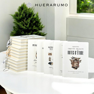  Sổ ghi chép A5 bìa cứng 200TR HUERARUMO – Giấy dày 100gsm Ruột caro dot girl kẻ ngang ghi chú bullet journal học tập 