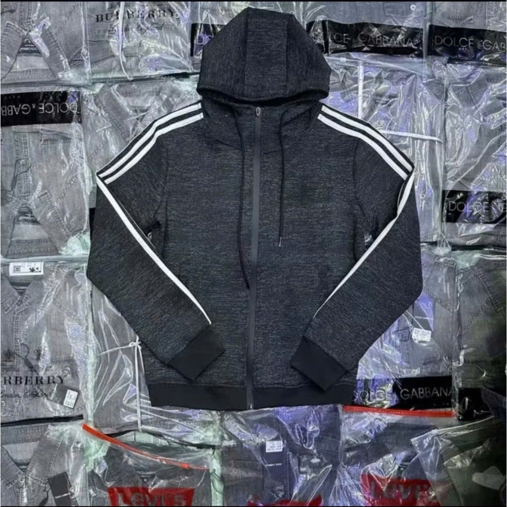 Áo Khoác ADDIDASS Phối 3 Sọc Tay Màu Xám Chuột Form Rộng Unisex Dày Dặn Hàng Quảng Châu