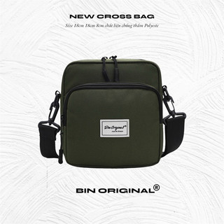 Túi Đeo Chéo Nam Nữ DÙ PU  BIN ORIGINAL Chất Liệu 100% PVC Dày Dặn Chống Nước Logo Cao su 18cm*14cm*6cm