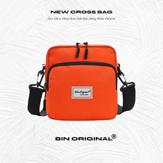 Túi Đeo Chéo Nam Nữ DÙ PU  BIN ORIGINAL Chất Liệu 100% PVC Dày Dặn Chống Nước Logo Cao su 18cm*14cm*6cm