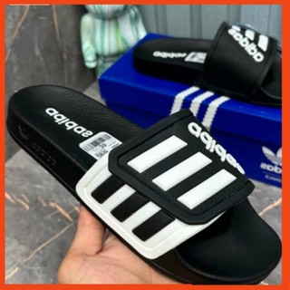 Dép ADIDAS Nam Nữ Mẫu Mới Phối Đen Trắng 3 Sọc Siêu Đẹp-Dép Lê Nam ADD Siêu Sịn