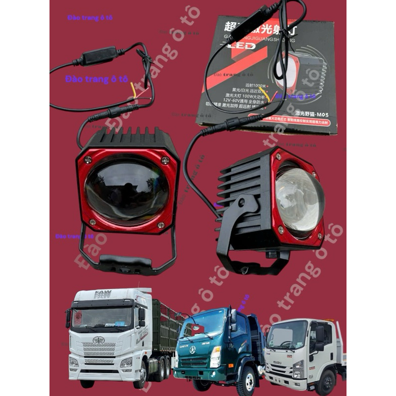 1 đôi đèn trợ sáng 12v 24v siêu sáng 2 màu bi cầu siêu xa đèn trợ sáng xe ô tô