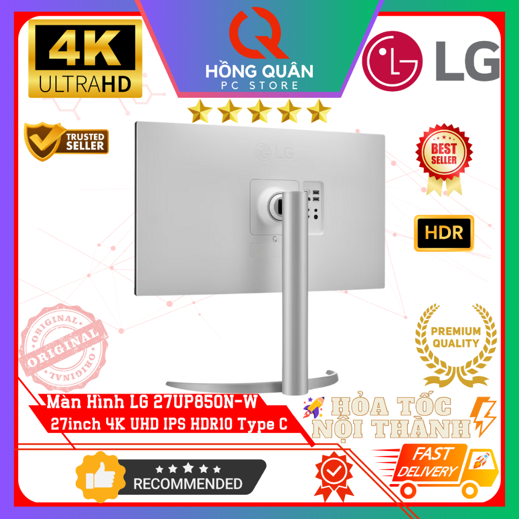 Màn Hình LG UltraFine 27UP850N-W 27inch 4K UHD IPS USB-C 96W VESA DisplayHDR™ 400 Loa FreeSync New | BigBuy360 - bigbuy360.vn