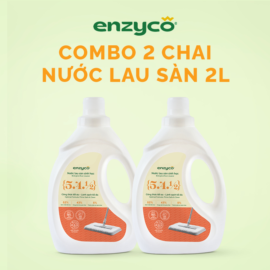 Combo 2 Chai Nước Lau Sàn Sinh Học ENZYCO Enzyme Từ Dứa - Hương Sả Chanh 2L