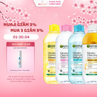 Nước tẩy trang Garnier Micellar Cleansing Water tẩy trang da mặt dịu nhẹ sạch sâu - Garnier vàng, xanh và hồng | Mmall