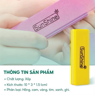 Phao mịn Sunshine - Phao xốp dũa móng hình chữ nhật chuyên dụng làm móng