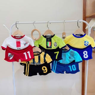 Bộ cộc tay đá banh thun lạnh Minkey Baby, đồ đá banh, bóng đá cho bé trai mặc đi học, đi chơi, chơi thể thao <7-25kg>