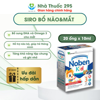 Siro Bổ não, Bổ mắt Noben kid DANIPHARMA Omega3 hỗ trợ tốt cho não bộ, giúp trẻ thông minh, bổ sung DHA -Hộp 20 Ống
