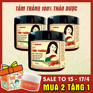Bột tắm trắng da 100% thảo dược, bột tẩy tế bào chết, tẩy da chết toàn thân - Spa Quê Một Cục 200g - handmade
