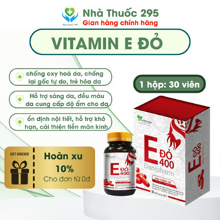 Viên nang Vitamin E đỏ DANIPHARM, Sản phẩm hỗ trợ ổn định nội tiết cho phụ nữ hộp 30 viên