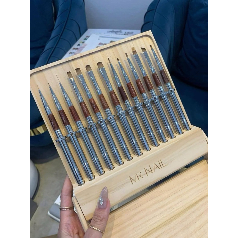 Bộ cọ Mr.nail 13 cây - Bộ cọ lông chồn chính hãng Mr.nail