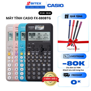 [FS] Máy tính học sinh Casio Fx-880BTG mới nhất dành cho học sinh cấp 2 cấp 3 lớp 6 đến12 chuyên dụng mang vào phòng thi
