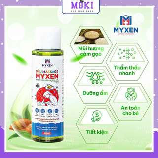 Dầu mát xa Myxen cho bé 60ml - Dưỡng ẩm tự nhiên, thẩm thấu nhanh, không bết dính Moki Store A403