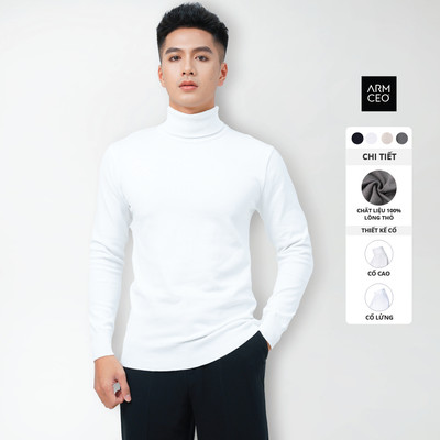 Áo len cổ lọ nam nữ ARMCEO Rabit cao cấp chất liệu lông thỏ 100 siêu mềm, độ dày vừa phải giữ ấm siêu tốt
