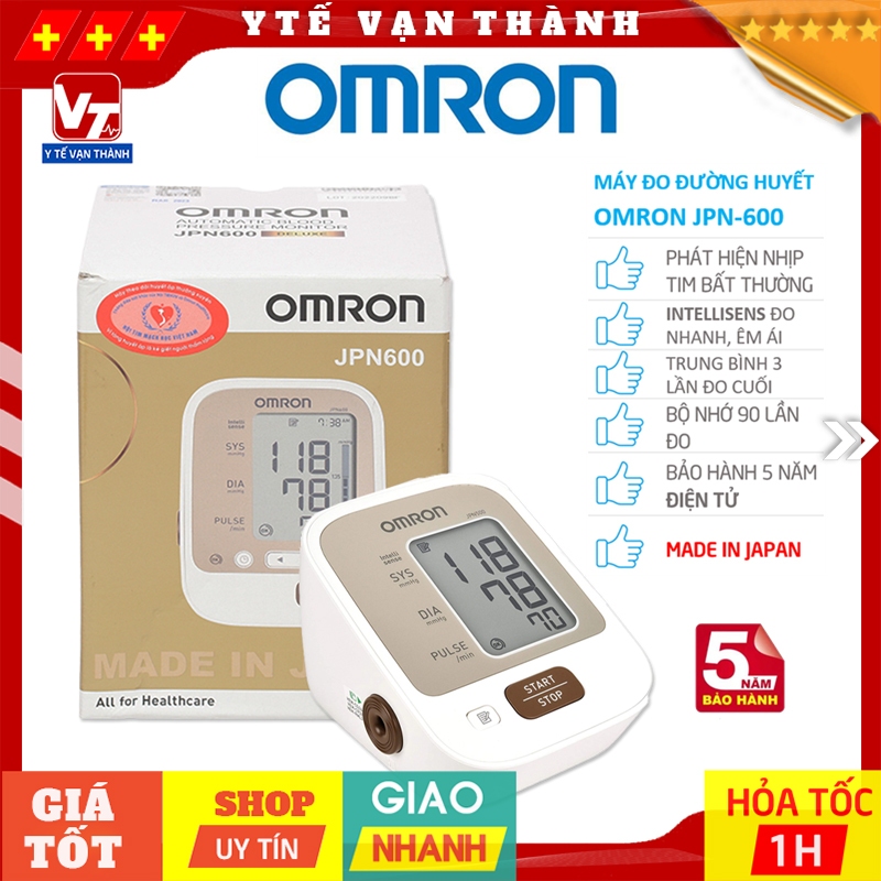 ✅ [MADE IN JAPAN] Máy Đo Huyết Áp Bắp Tay Omron JPN600 (JPN-600) | BẢO HÀNH 5 NĂM -VT0004