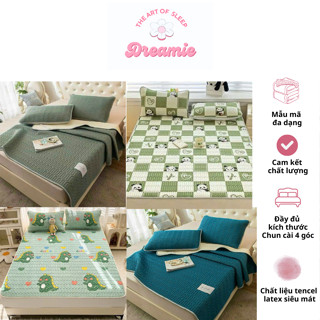 [TẶNG KÈM VỎ GỐI] Chiếu điều hòa Tencel Latex trần bông kháng khuẩn siêu mát, full size 1m2, 1m4, 1m6, 1m8, 2m2