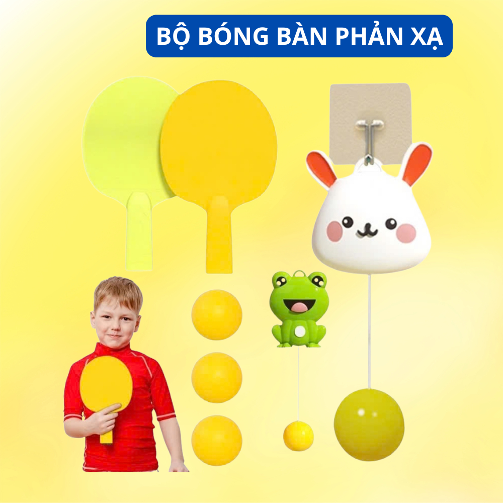 Bộ bóng bàn phản xạ đồ chơi bóng bàn phản xạ gắn tường luyện tập thể dục thao sức khoẻ cho bé