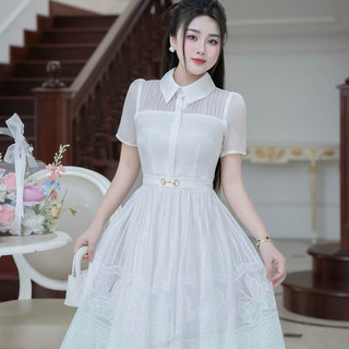 Váy maxi chân dập ly xoắn cổ