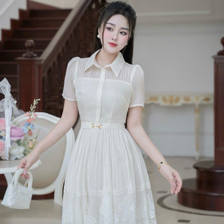 Váy maxi chân dập ly xoắn cổ