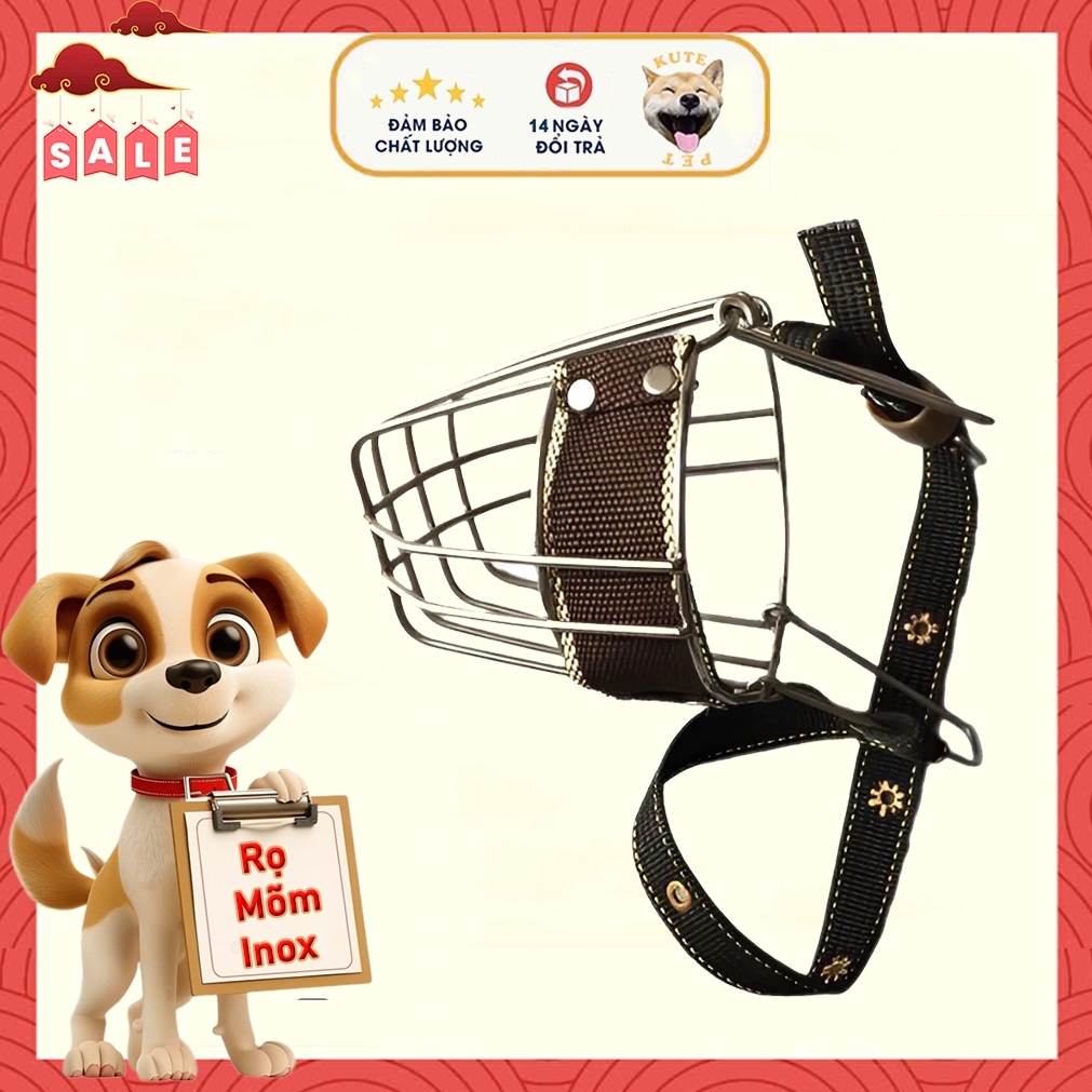 Rọ mõm cho chó - Chất liệu inox cực chắc chắn
