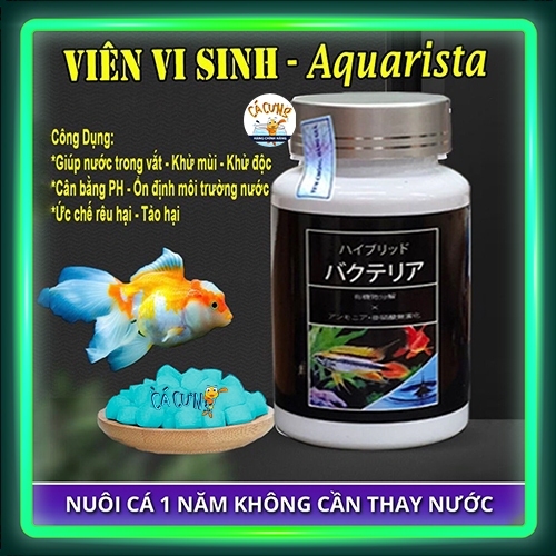 Vi sinh viên Nhật lọ 100 viên - Vi sinh bể cá làm trong nước, giảm độc tố, cân bằng pH (Chính Hãng)