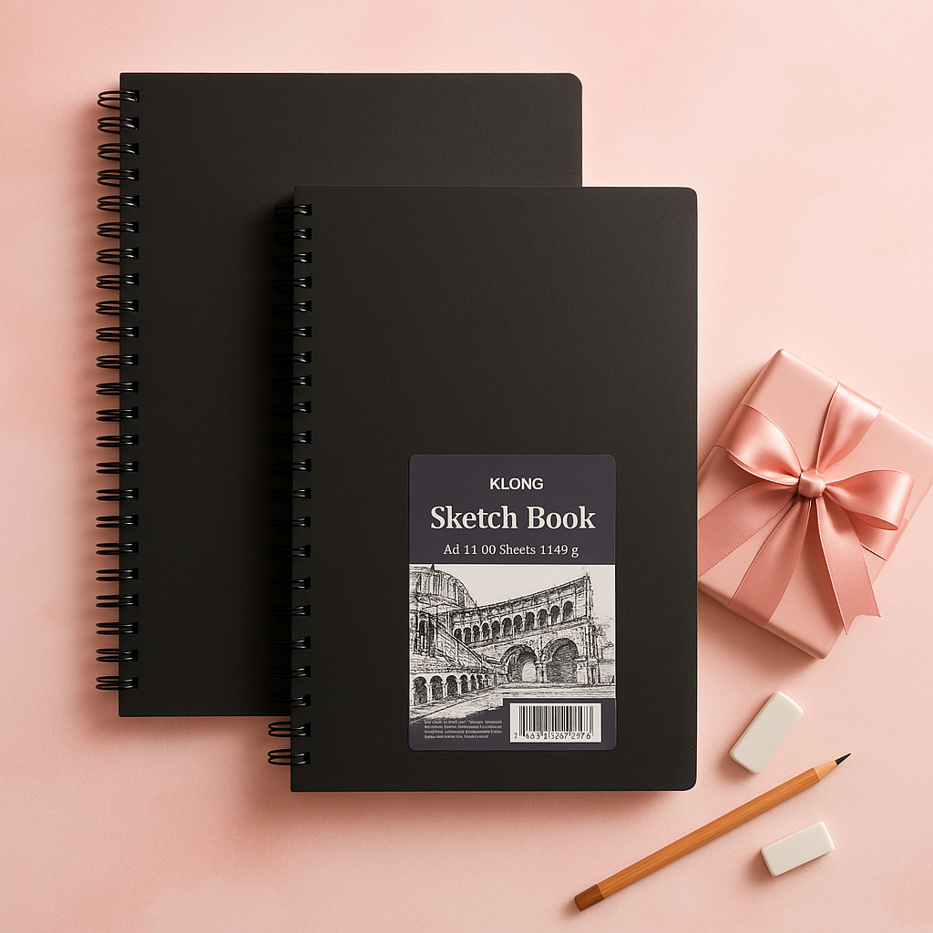 Sổ vẽ phác thảo giấy trơn Sketchbook KLONG A5+ 50 tờ 150GSM; MS: 762 / 764