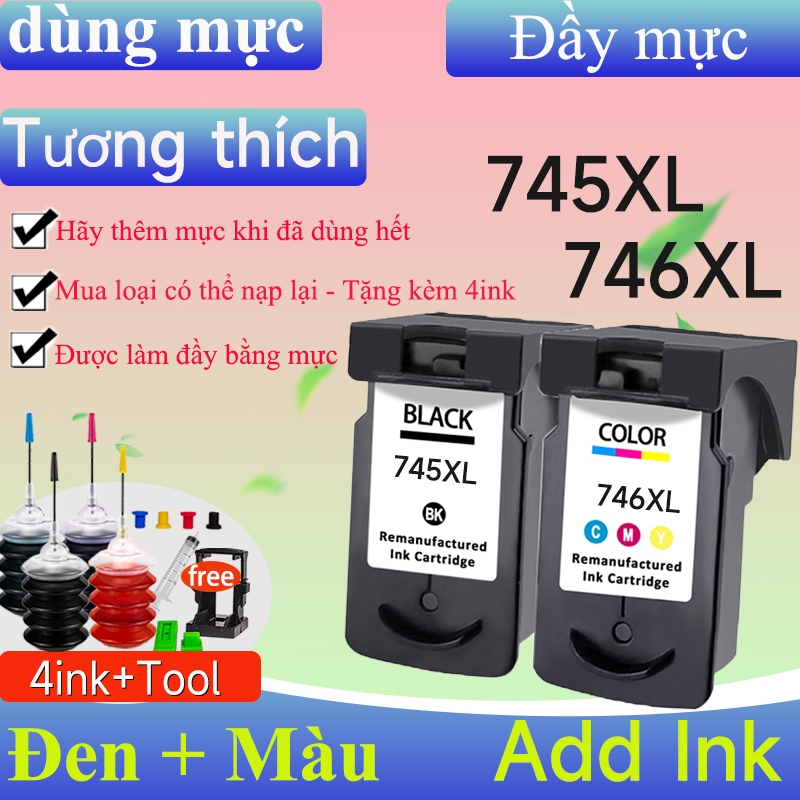 Hộp Mực Canon 745XL Canon 745s Canon 745 Canon 745 746 Canon 745 Core Canon 745 XL Màu Đen IP2870S /