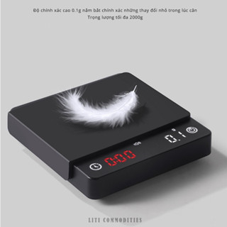  Cân Điện Tử Cafe 0.1g-2kg Sạc Pin,Màn Hình LED Cảm Ứng 