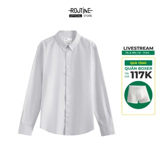 Áo Sơ Mi Nam Oxford Tay Dài Trơn Form Fitted - Routine 10S25SHL005