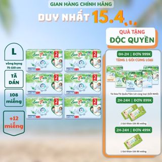 Combo 6 gói - Tã dán người lớn SunMate mới size L18 + 2 miếng