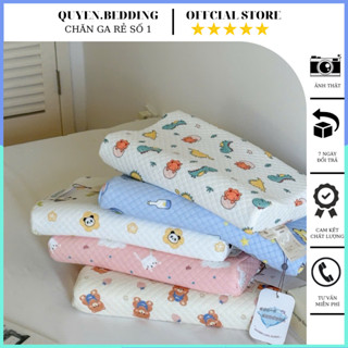  Gối cao su dệt kim cho bé từ 1 đến 10 tuổi vỏ cotton dệt kim mềm mại an toàn không gây kích ứng da 