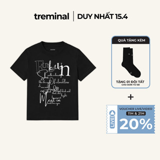 TREMINAL - Áo Thun Baby Tee In Chữ Cotton Đơn Giản Màu Đen - BY001