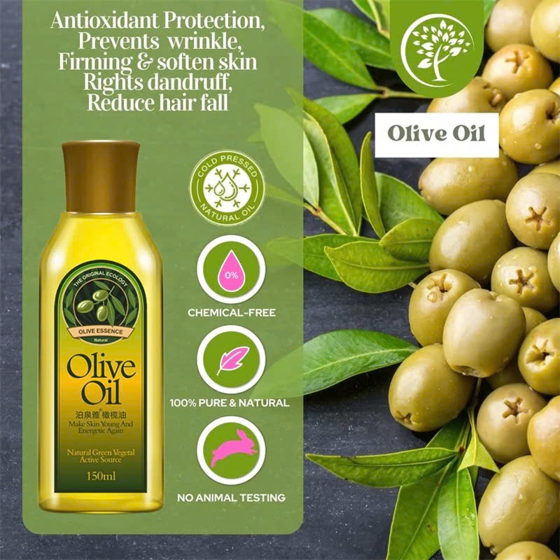 Dầu Oliu Nguyên Chất 150ml, Kem Rạn Da Cho Bà Bầu Giúp Dưỡng Ẩm Da Mềm Mịn, Cải Thiện Độ Đàn Hồi