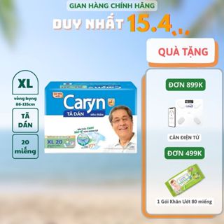 Tã/Bỉm dán người lớn siêu thấm Caryn size M/L/XL - 20 miếng