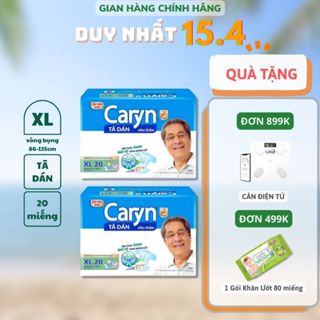 Combo 2 - Tã/Bỉm dán người lớn siêu thấm Caryn size M / L / XL - 20 miếng