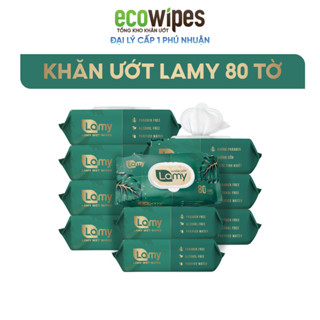 KHO PHÚ NHUẬN_Thùng 10 gói khăn ướt Lamy không cồn không parabens gói 80 tờ cao cấp dành cho em bé