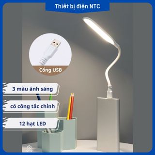 Đèn led USB 3 chế độ ánh sáng dùng cắm máy tính sạc dự phòng để bàn đọc sách làm việc đèn ngủ