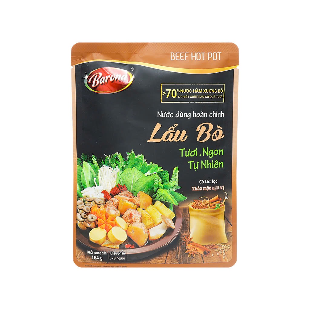 Nước dùng hoàn chỉnh lẩu bò Barona gói 164g [Hà Nội giao hàng hỏa tốc] - Ảnh 7