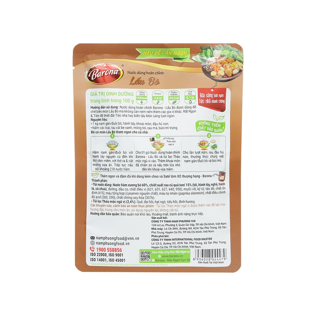 Nước dùng hoàn chỉnh lẩu bò Barona gói 164g [Hà Nội giao hàng hỏa tốc] - Ảnh 6