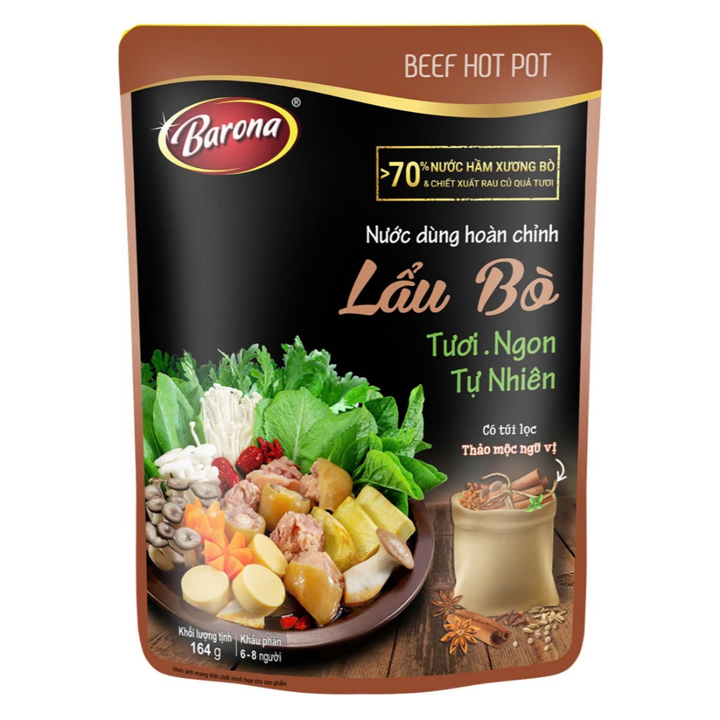 Nước dùng hoàn chỉnh lẩu bò Barona gói 164g [Hà Nội giao hàng hỏa tốc] - Ảnh 8
