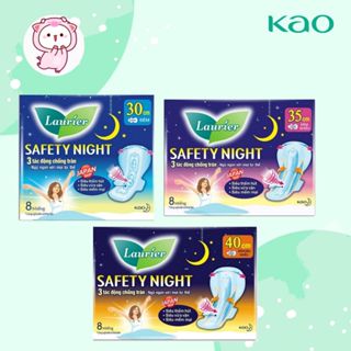 Băng vệ sinh LAURIER Safety Night ban đêm 30CM / 35CM / 40CM 8 Miếng