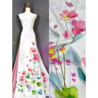 [ VẢI ÁO DÀI THIẾT KẾ ] LỤA GẤM HOA MAI