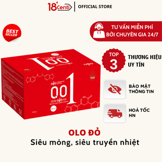  Bao Cao Su Olo 0.01 siêu mỏng nhiều gel bôi trơn gân gai truyền nhiệt tốt hương thơm Hộp 10 Bao  - Health 